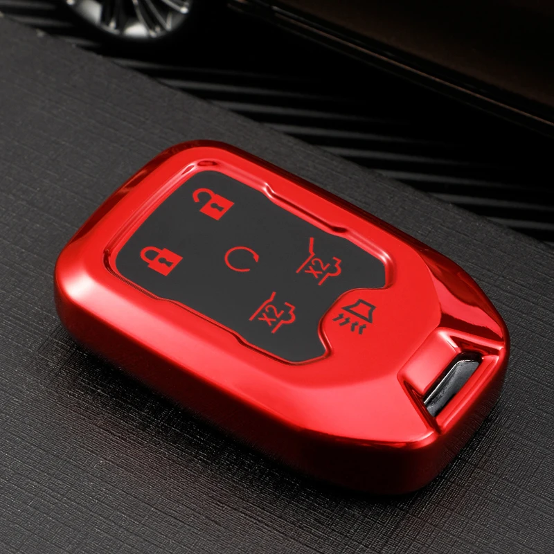 Soft TPU Car Remote Key Case Cover Shell For GMC Yukon Suburban Tahoe Silverado Sierra Acadia Terrain For Chevrolet Holder Fob