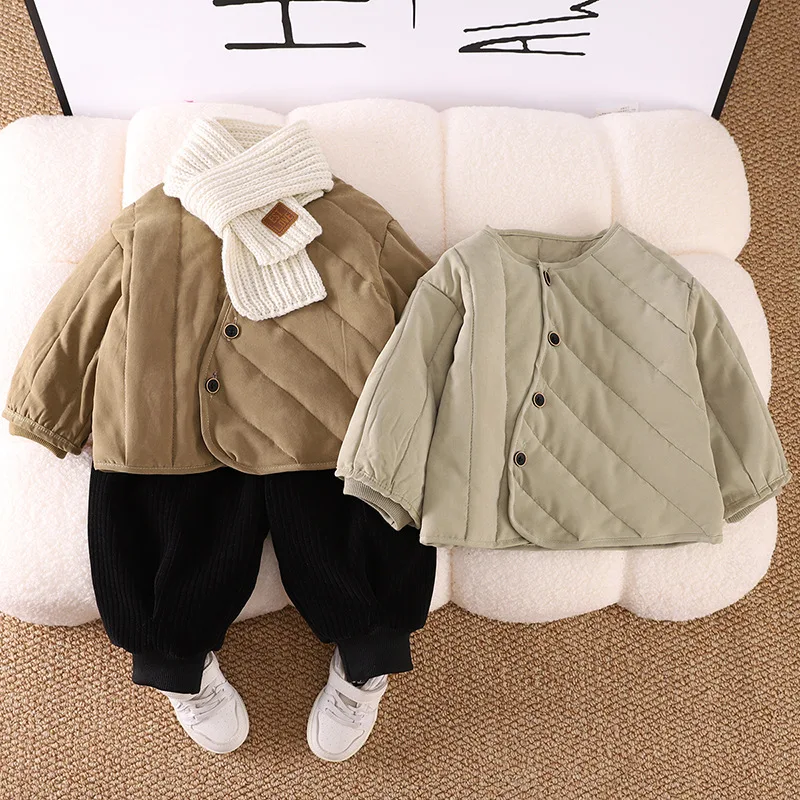 

Thickened Children'S Suit Autumn Winter Kids Clothing Boys Casual 2pcs Outfit Baby Girls Sets Long Sleeve Baby Boys Tracksuit