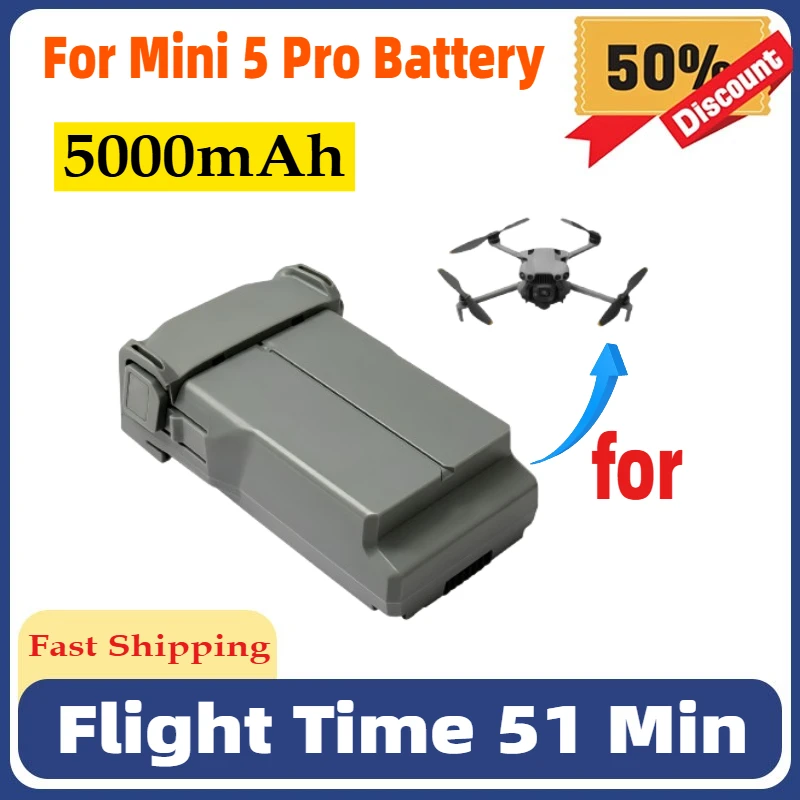 

For Mini 5 Pro Battery Plus 3850mAh/5000mAh Flight Time 51 Min Compatible Mini 5 Pro UAV Intelligent Flight Battery Accessories