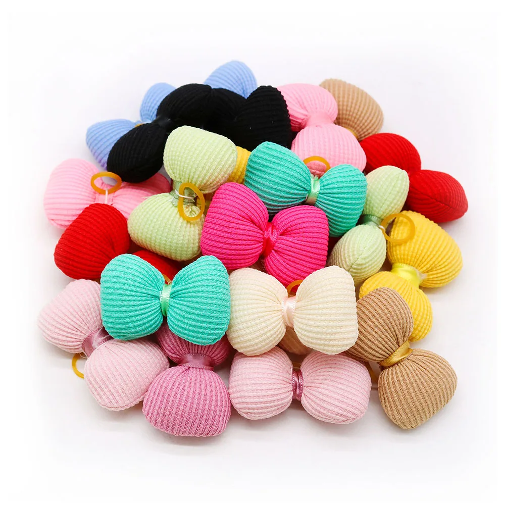 10PCS Candy Color Dog Bows Puppy Cat Sweet Style Hair Bowknot Decoration Fashion Dog Hair Dog Grooming Accessories