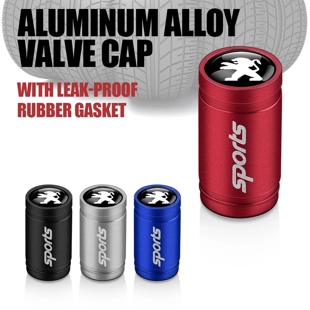 

New 4Pcs Aluminum Alloy Car Wheel Tire Valve Caps Auto Accessories For Peugeot 408 308 5008 Landtrek 208 3008 2008 Rifter 508