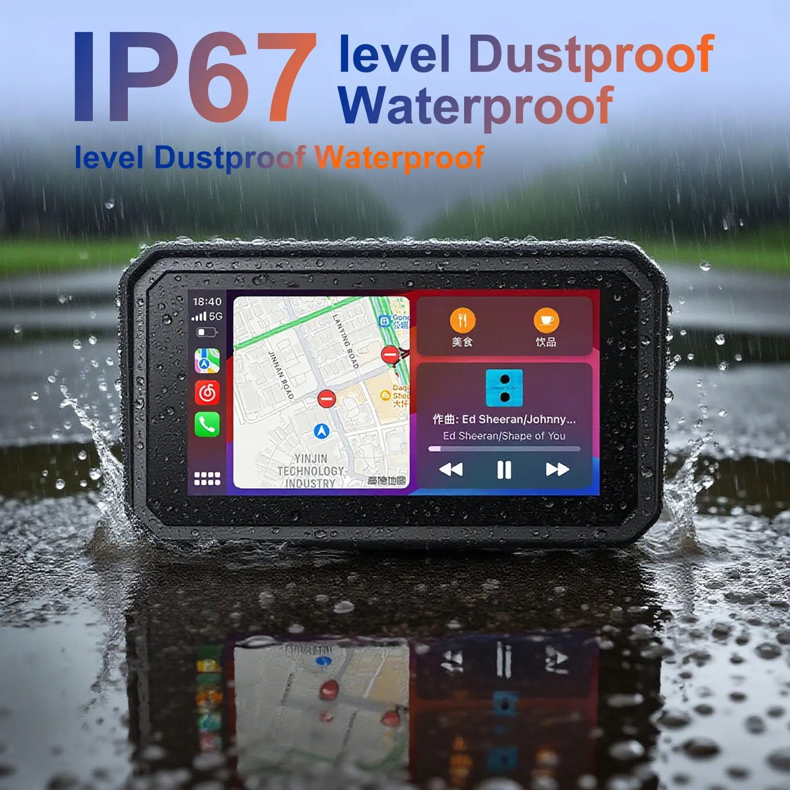 6 inch Wireless CarPlay Moto Android Auto Portable Digital Motorcycle Dashboard GPS Navigation For BMW R1200GS R1250GS R1300GS