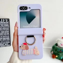 Cartoon Hard Shell Shockproof Phone Case for Samsung Galaxy Z Flip 7 6 5 4 3 Flip6 Flip5 Flip4 Flip3 Ring Hinge Protective Cover