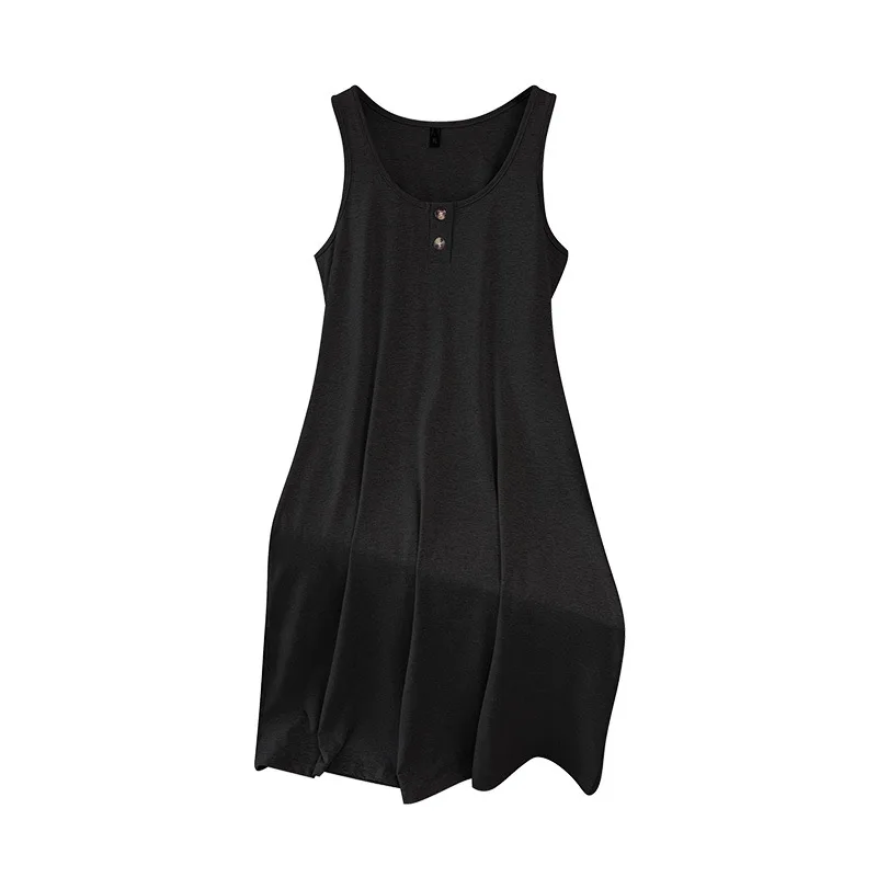 Vestido de talla grande con cuello cuadrado para mujer, falda larga sin mangas de verano, 200 libras, 3400