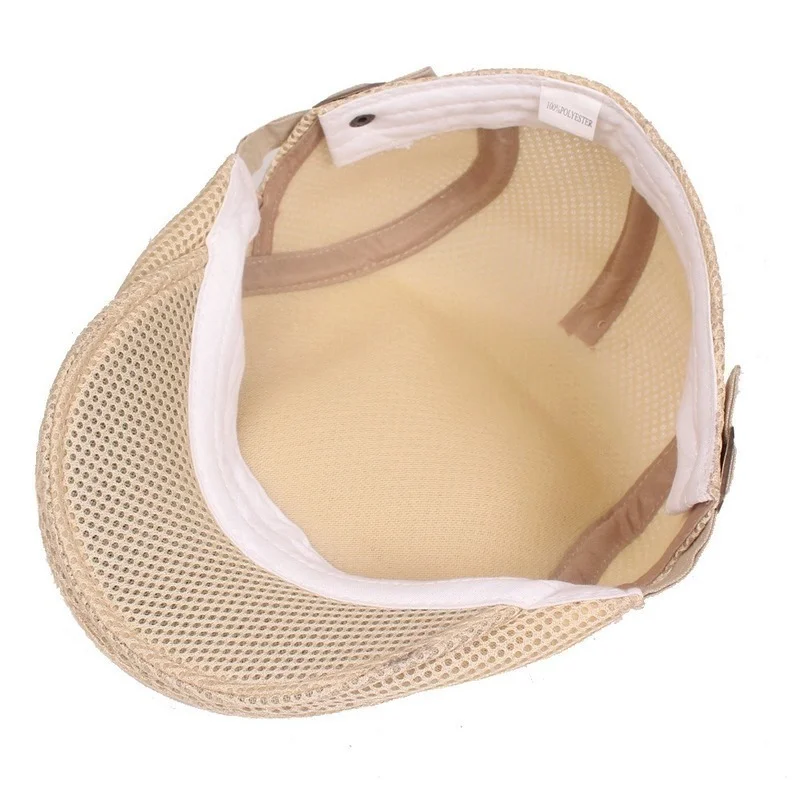 Boina informal de malla para hombre, gorro plano hueco, transpirable, hiedra, primavera, verano y otoño, 2023