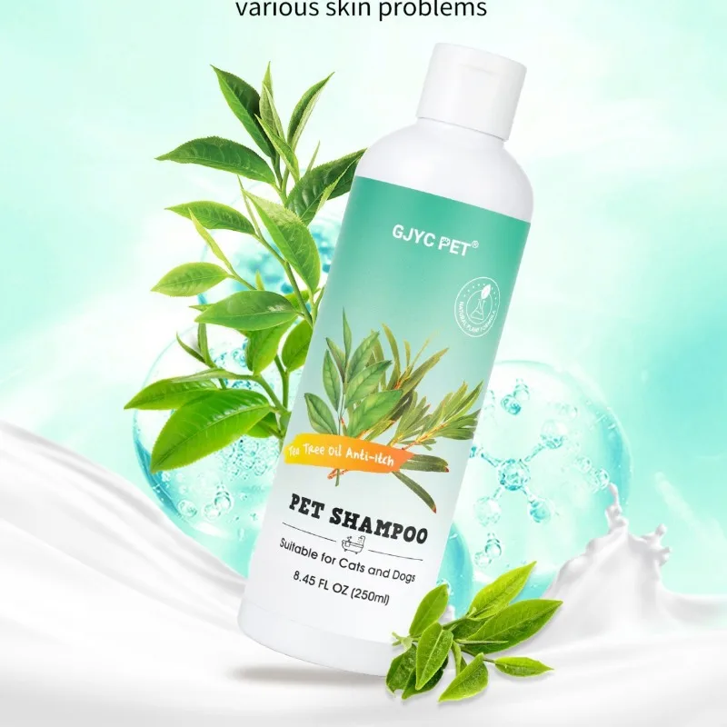Champú para mascotas con aceite de árbol de té para perros y gatos, baño antipicazón con alivio de alergias, reducción de olores, calmante para inflamación