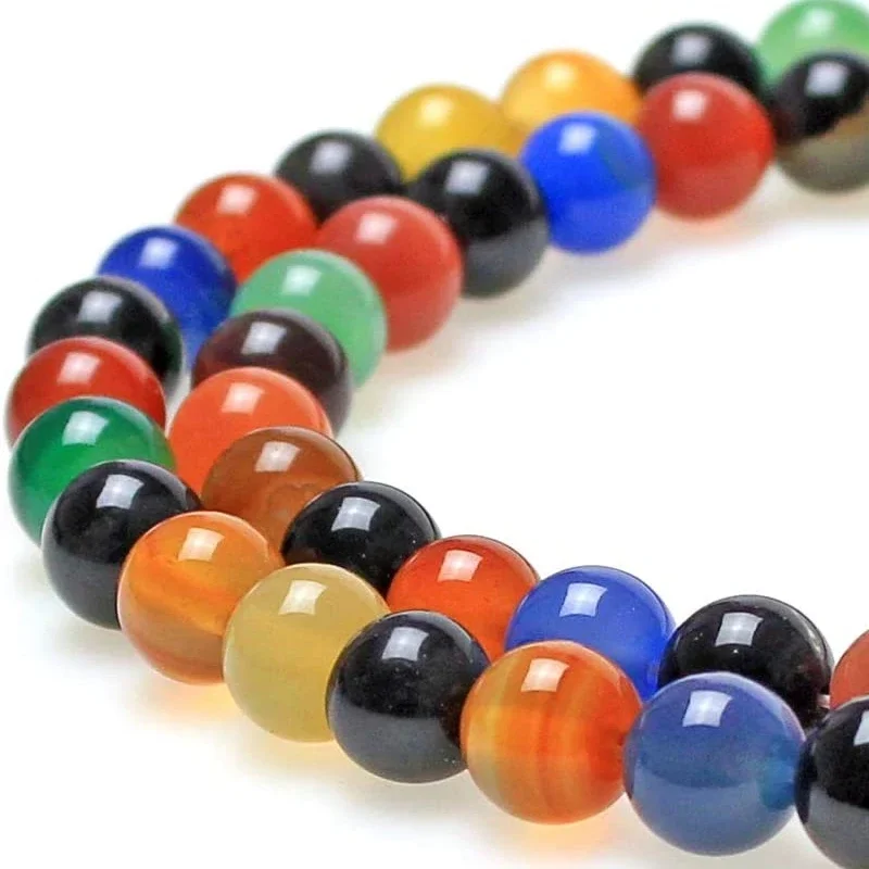 

15inch Natural Stone Beads Mixed Carnelian Bead for Jewelry Making DIY Bracelet 4 6 8 10mm