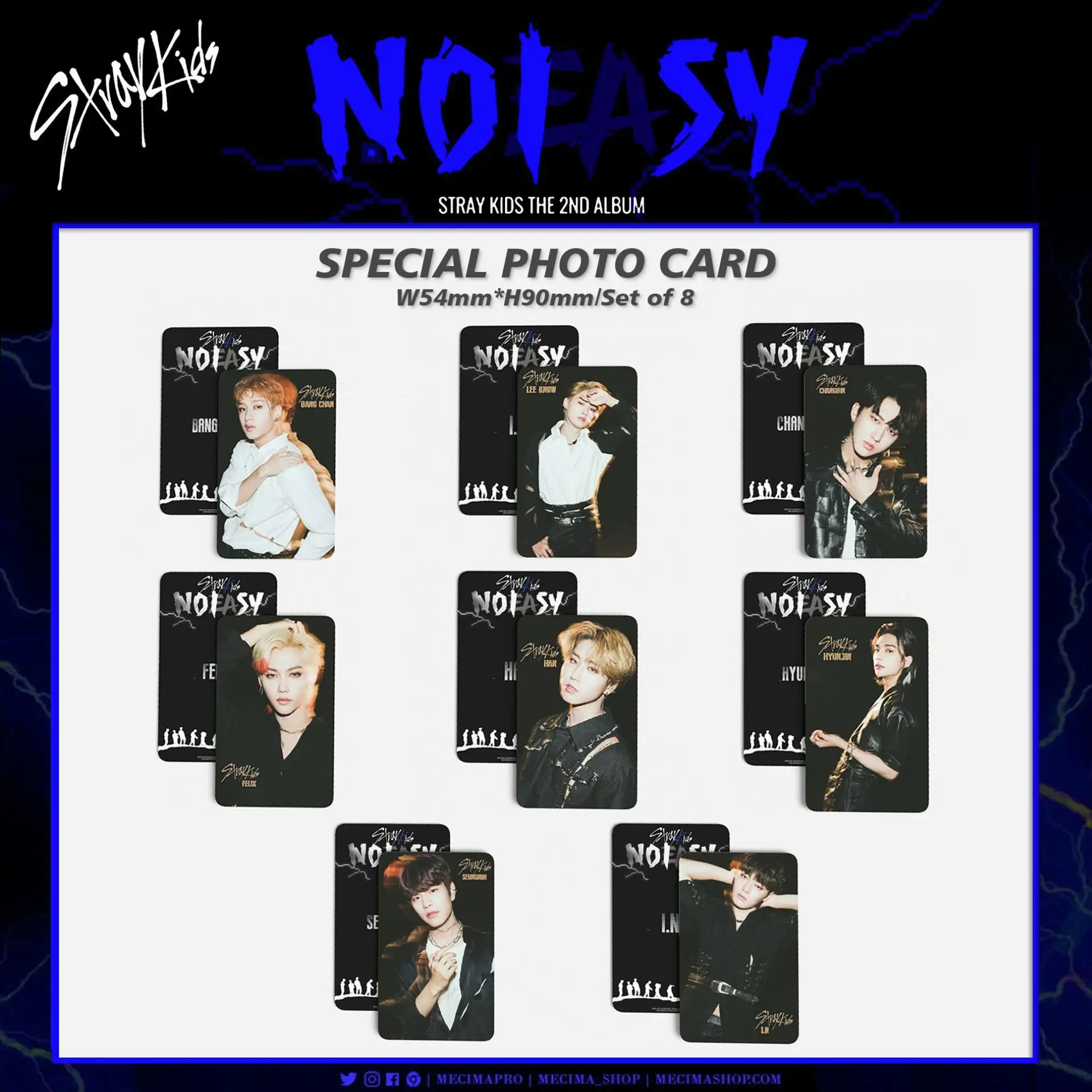 

StrayKids Photo Cards Noeasy The 2nd Album Special Photocard 8 Pieces Kpop Merch For Collection Decoration Kpop Fans