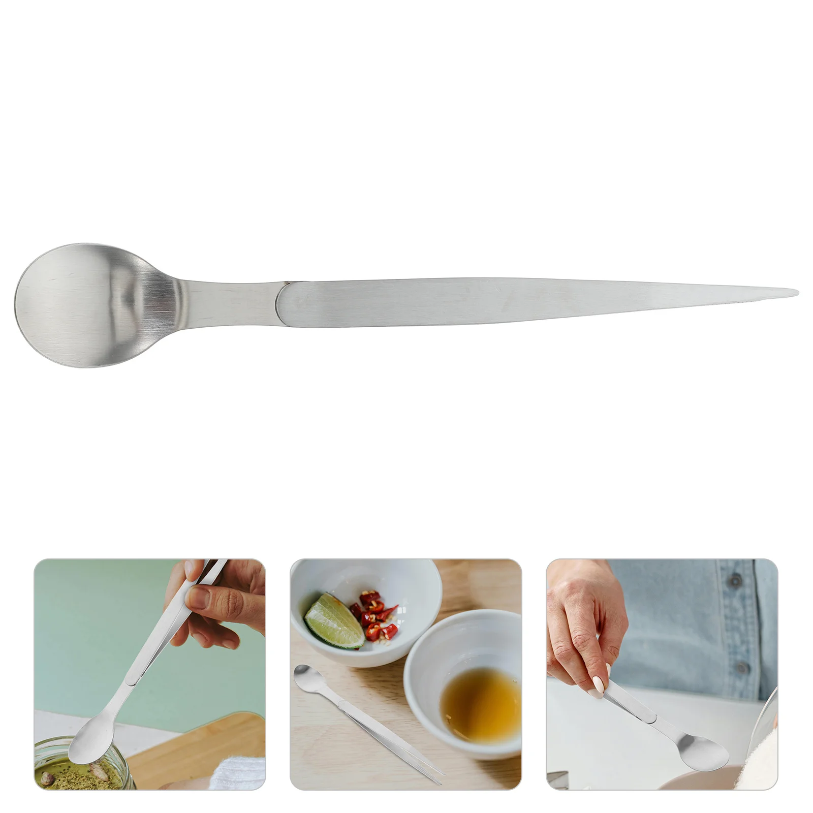 

Stainless Steel Spoon Mini Tasting Spoon 20.5cm Lightweight Chopsticks Forceps Integrated Kitchen Hotel Home Chef