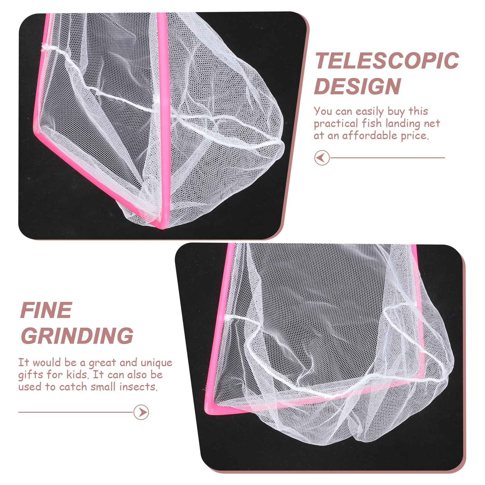 مجموعة واحدة من شبكة صيد الأسماك الاحترافية ذات المقبض القابل للسحب، تخزين سهل الحمل، صنعة ممتازة، محيطة معالجة بشكل جيد #5