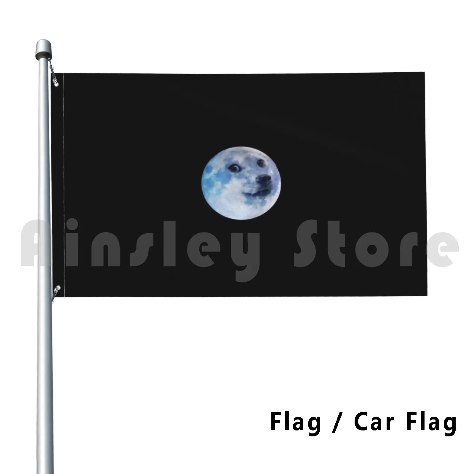 Dogecoin-Moon Flag Car Flag Printing Custom Crypto Bitcoin Doge Corner Moon Ethereum Litecoin Ripple Btc Ltc