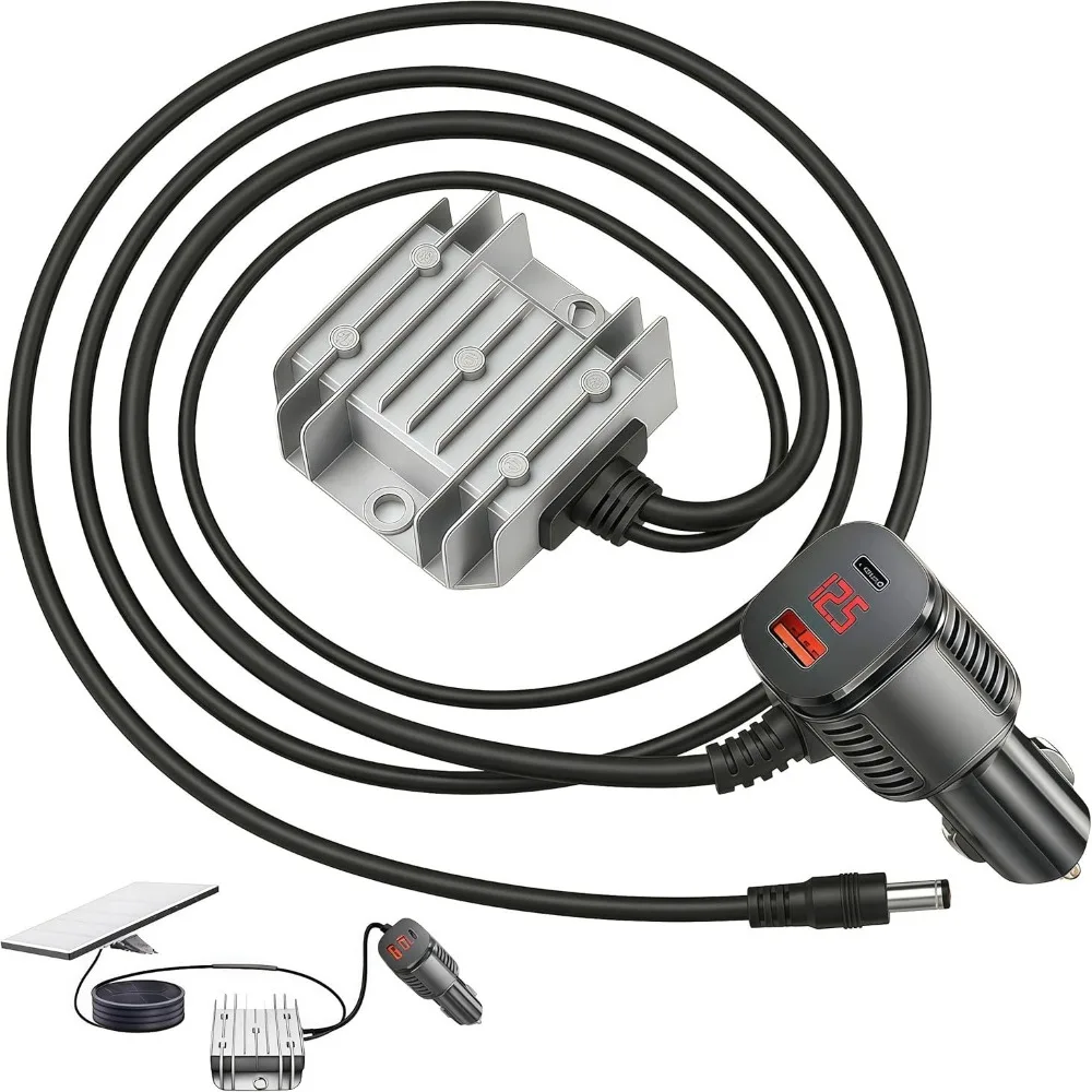 12V/24V to 30V DC Power Converter 3.5A Max DC 9-28V Input Car Power Adapter Finned Housing Digital Display Power Converter