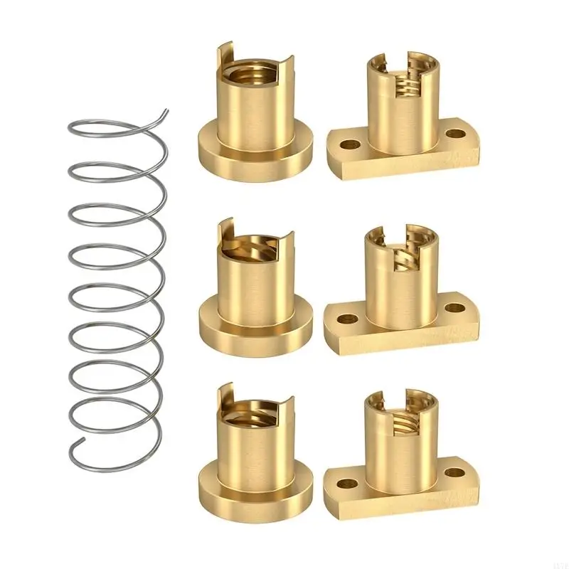 4X7E Anti Backlash Brass Nut T8 Elimination for Gap Spring Loaded 3D Printer Accessories 2mm 2mm/4mm/8mm