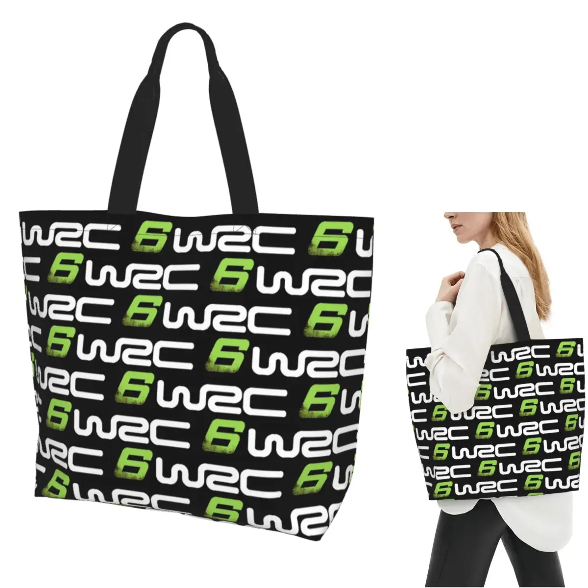 World Rally Championship WRC Shopping Tote Bag Canvas Large Capacity Shoulder Bags Shopper Grocery Handbag for Women