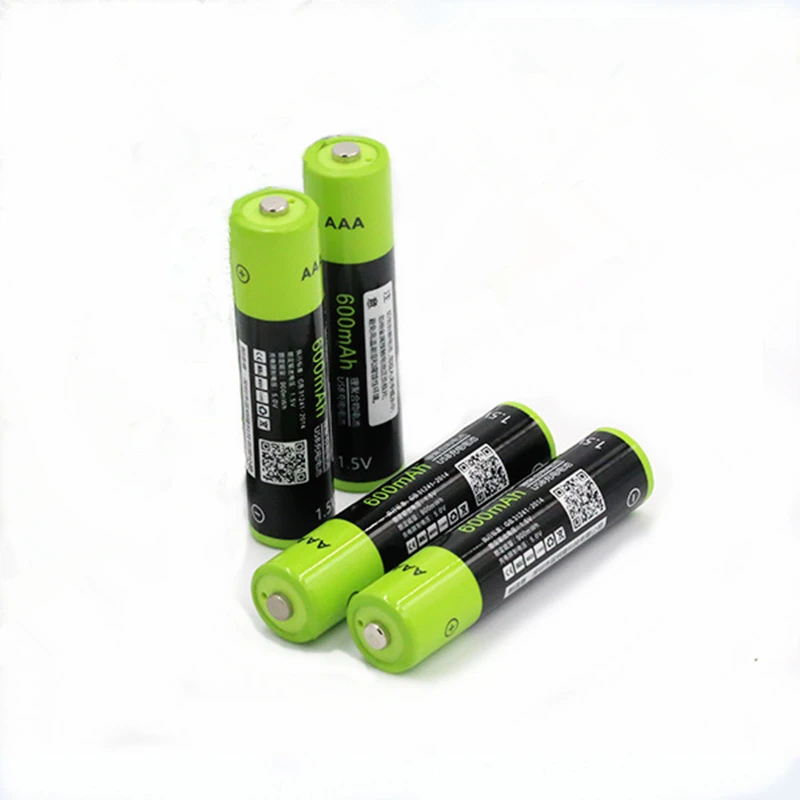 ZNTER 1.5V AAA rechargeable battery 600mAh USB AAA rechargeable lithium polymer battery fast charging via Micro USB cable