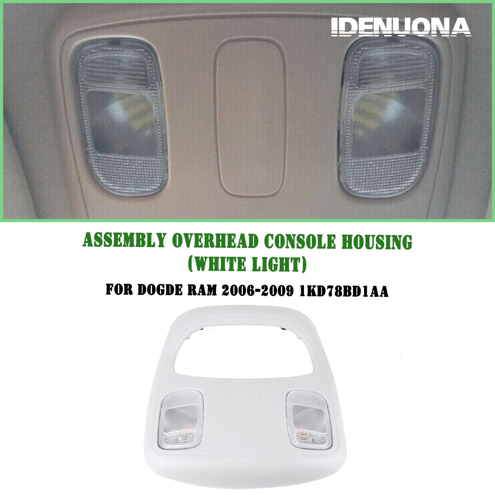 

Interior Car Roof Dome Reading Light Lamp Overhead Console Panel Housing Cap Cover For Ram 1500 2500 3500 2006-2009 1KD78BD1AA