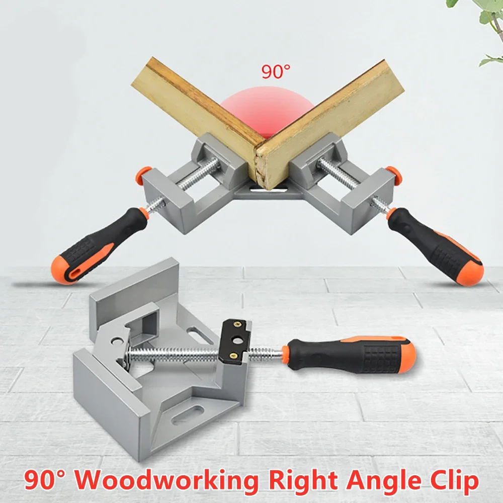 Aluminum Single/Double  Handle 90 Degree Right Angle Clamp Angle Clamp Woodworking Photo Frame Clip Right Angle Folder Tool