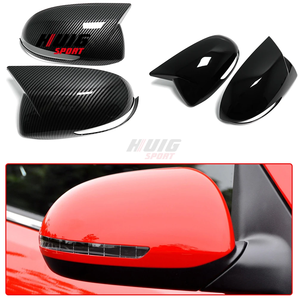 

2PCS OX Horn Exterior Car Side Wing Rear View Mirror Shell Cover Trim For Kia K2 2011 2012 2013 2014 2015 2016 2017 Accessories