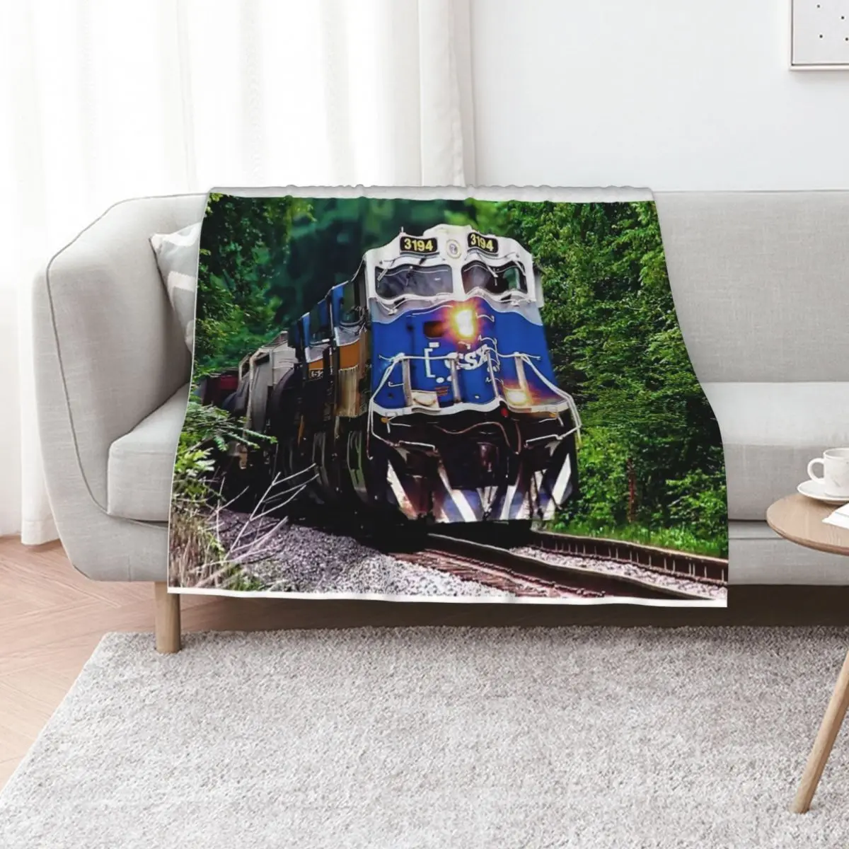 

the Majestic CSX #3194 Honoring Law Enforcement Locomotive Throw Blanket Fashion Sofas Cute for sofa Plush Blankets