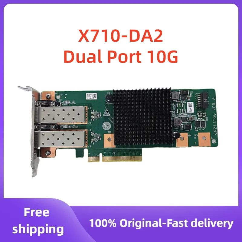 Gebruikte Intel X710-DA2 10G netwerkkaart SP330 voor Server Desktop Workstation Dual SFP + Poort PCIE x8 x16 AOC