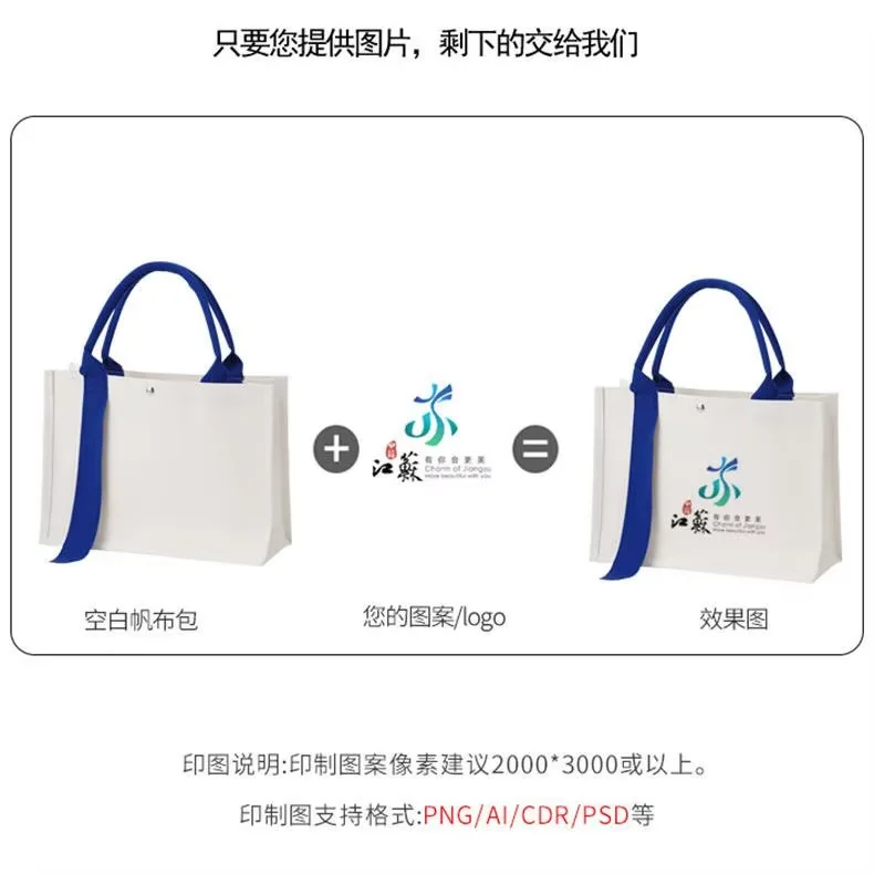 Canvas Tote bag custom printed logo bag thickened three-dimensional canvas bag wholesale custom shopping bag custom