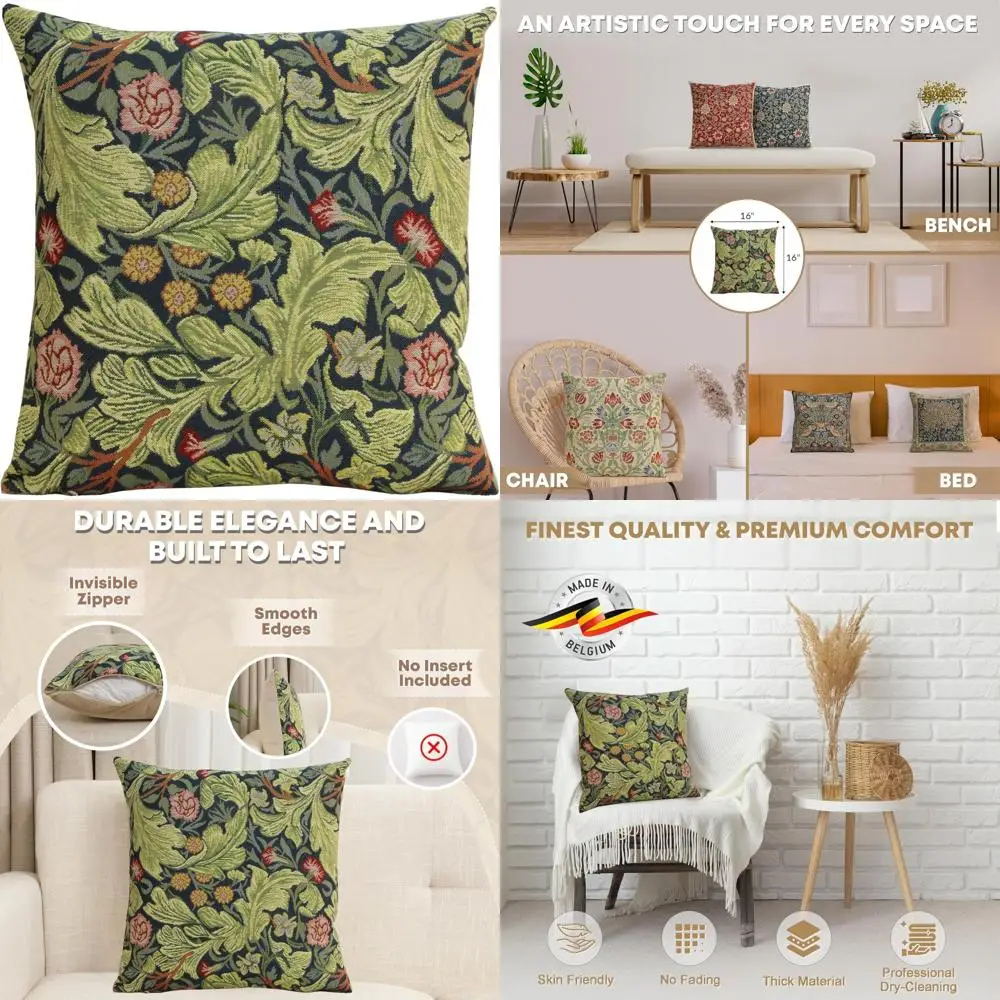 

Зеленый бохо, европейский гобелен, 16x16 дюймов, декоративные наволочки для дивана