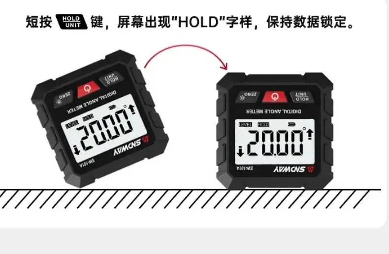 High Accuracy Stable SNDWAY SW-101A Digital Inclinometer High Precision Electronic Angle Ruler Portable Level Protractors Electr