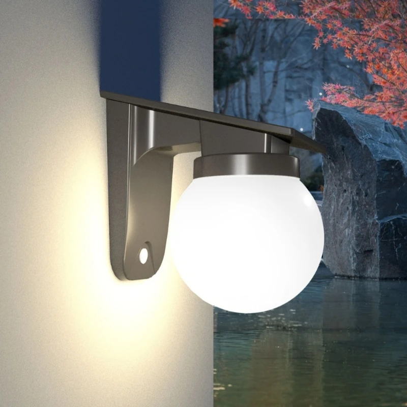 

Solar Wall Lamp With Three Adjustable Color Settings Waterproof Solar Front Porch Light Garden Paths Decorative high quality