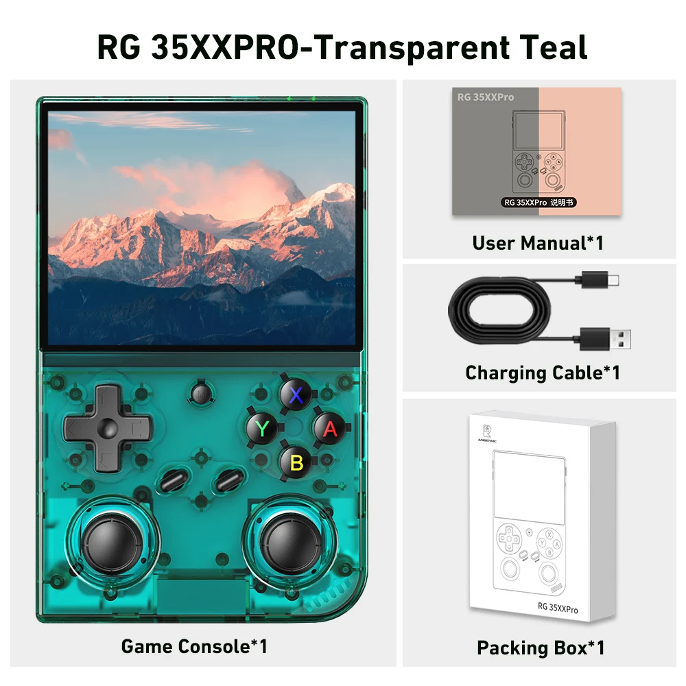 Anbernic RG 35XXPRO 64-Bit Handheld-Spielekonsole 3,5'' IPS-Bildschirm Linux-System Tragbarer Videospiel-Simulator 64G HD-Ausgang