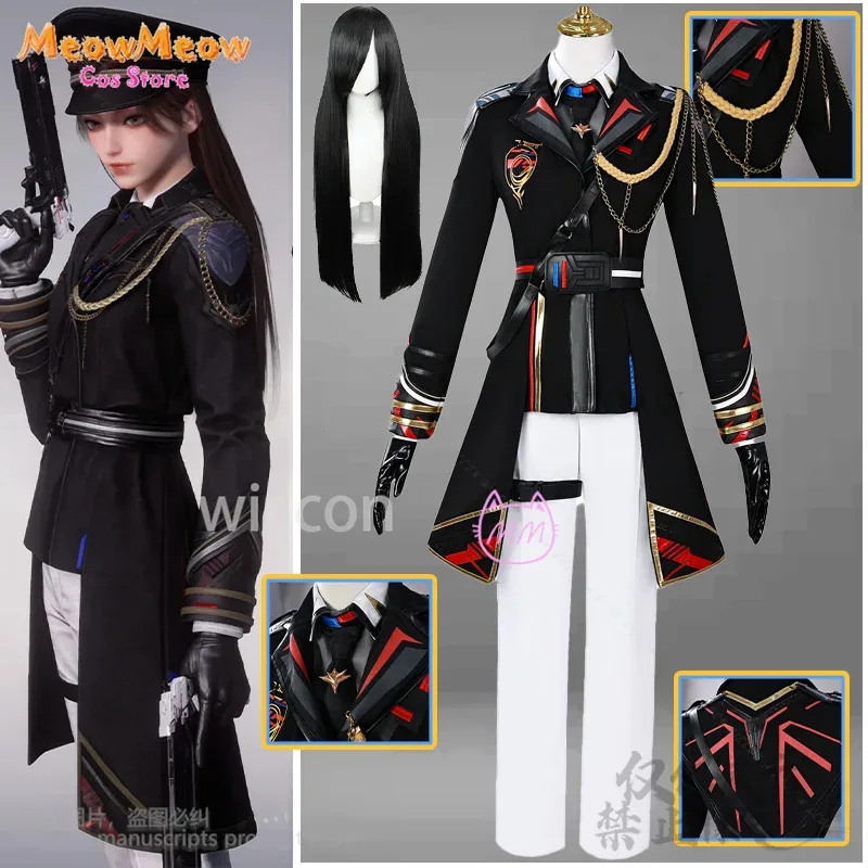 

Anime Love And Deepspace Caleb Xia Yizhou Game Heroine Cosplay Costume Air Captain Punk Uniform Long Wigs Girls Woman Roleplay