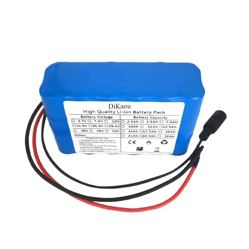 24V 6S2P 18650 Lithium-ion Battery Pack 7000mah High Capacity Suitable for Electric Bicycles and Mopeds Built-in BMS Battery