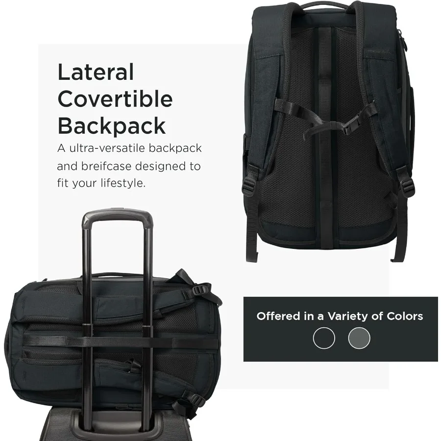 حقيبة ظهر/حقيبة سفر قابلة للتحويل الجانبي من TravisMathew مع حجرة كمبيوتر محمول وأكمام عربة باللون الأسود #4