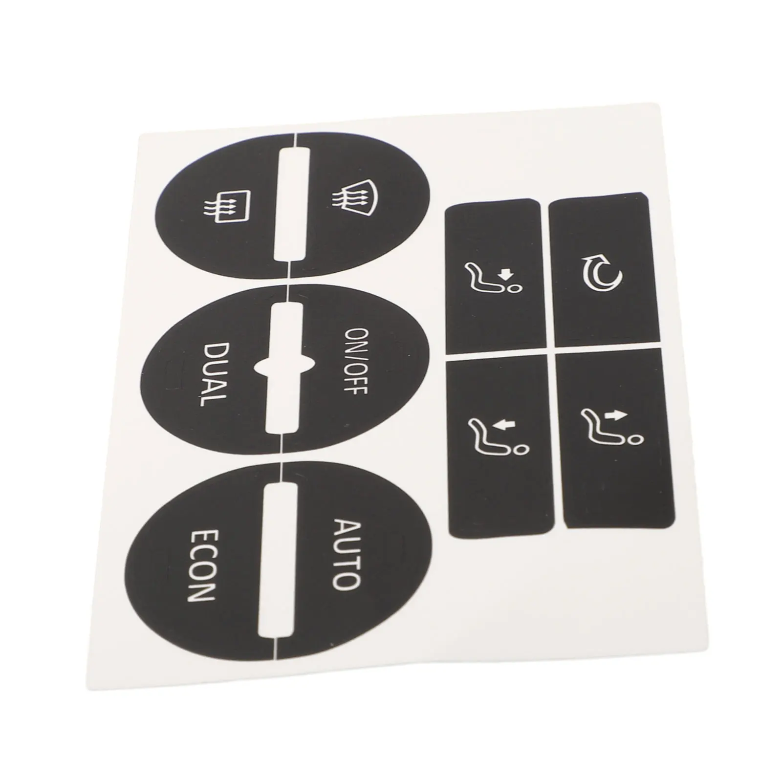 

Black Overlay with White Writing AC Control Button Worn Repair Kit Decals Stickers for GOLF Mk5 0408 Easy to Apply