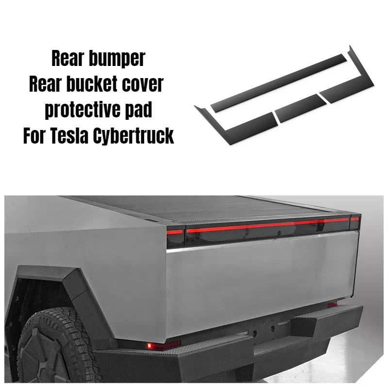 Rear Bumper/Rear Bucket Cover Protective Pad for Tesla Cybertruck 2024 TPE Trunk Cover Anti-dirty Pad Trim Car Accessories