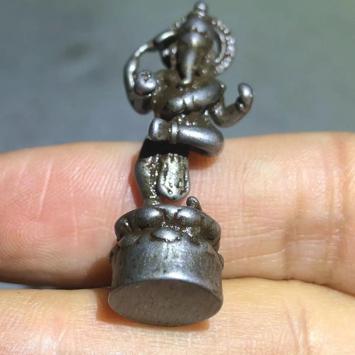 Vintage Meteorite Pendant Tibetan Brass Buddha Statue Tantric Shrine Ornament