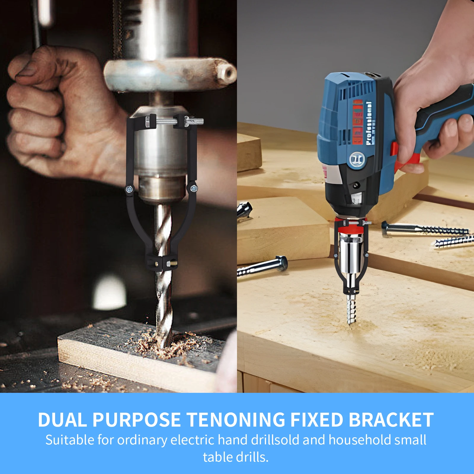 Imagem -02 - Square Hole Drill Bit Adapter Mortise Tenon Joint Drill Location Tool For Woodworking Móveis