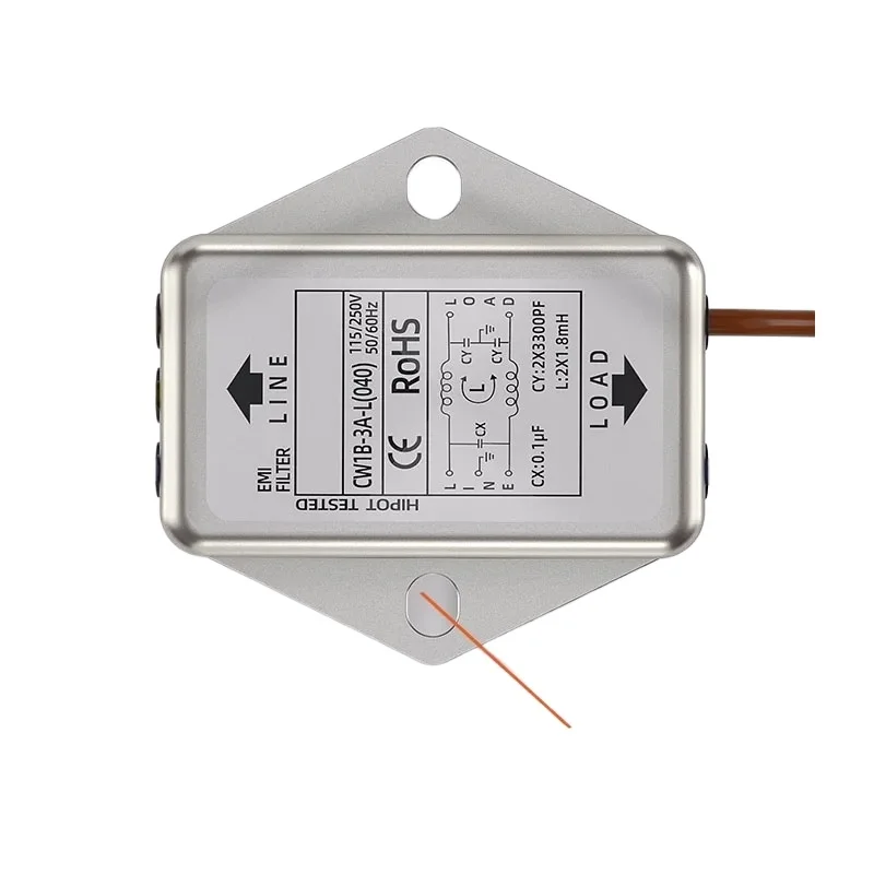 Single-phase Power Filter CW1B-3/6/10A-L(040) with Wire Audio Audio Purifier AC EMI Interference CW1B-6A-L(040) CW1B-10A-L