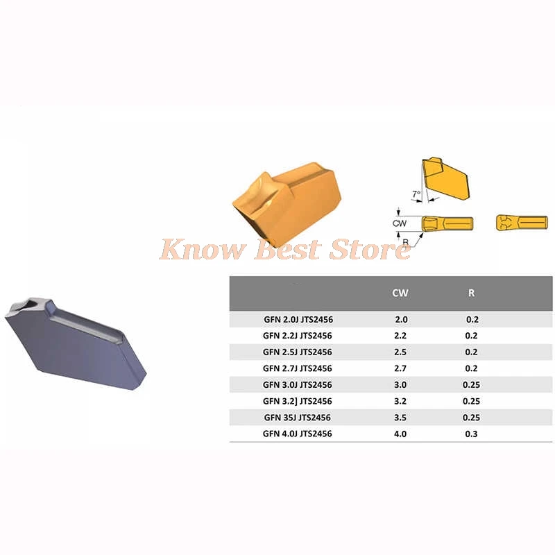 ใบมีดกัดร่อง GFN/GSFN ขนาด 2 มม. 3 มม. แบบสามคม สำหรับกัดร่อง T-slot