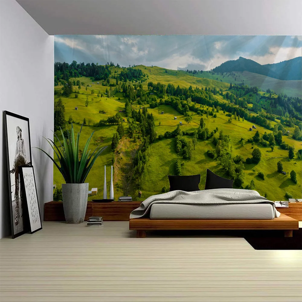 

Large tapestry natural landscape forest wall hanging aesthetics room decoration bohemian bedroom living room wall decoration