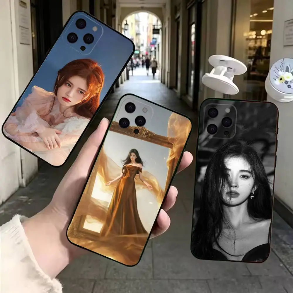Cecily-Ju Jingyi Fashion Black Soft Phone Case Compatible With iPhone 11,12,13,14,15,16,17 Pro Max Mini Plus Air