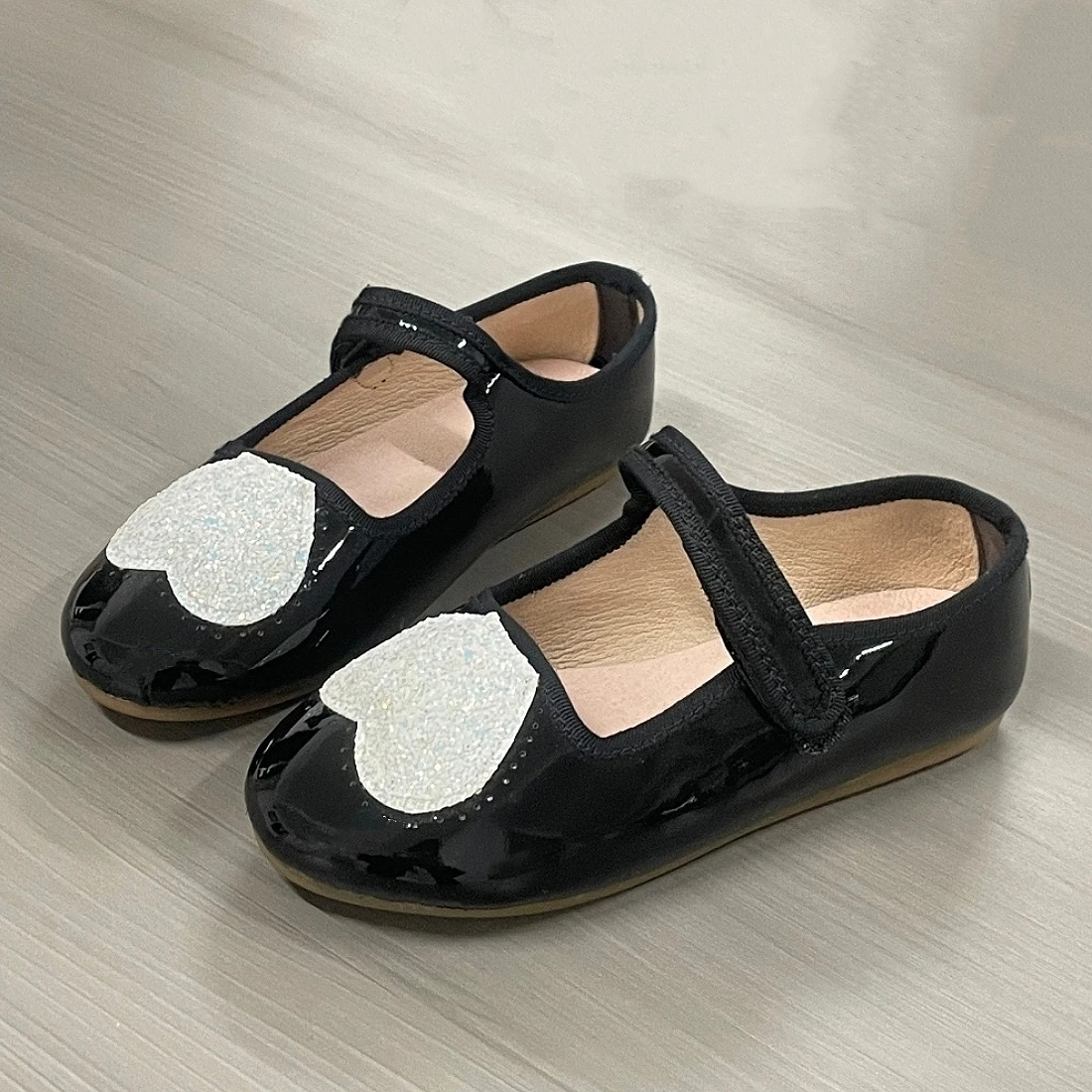 Jinyu Children's Princess Shoes Shallow Mouth Glitter Leather Inner Lining School Party Fashion Baby Girls' Shoes Birthday Gift