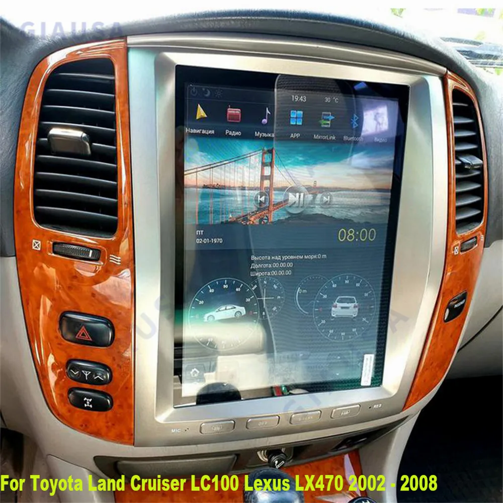 Rádio de carro para Lexus Lx470 2004-2006, Toyota Land Cruiser LF 100 2003-2007, Carplay multimídia automotivo, Android Auto 4G