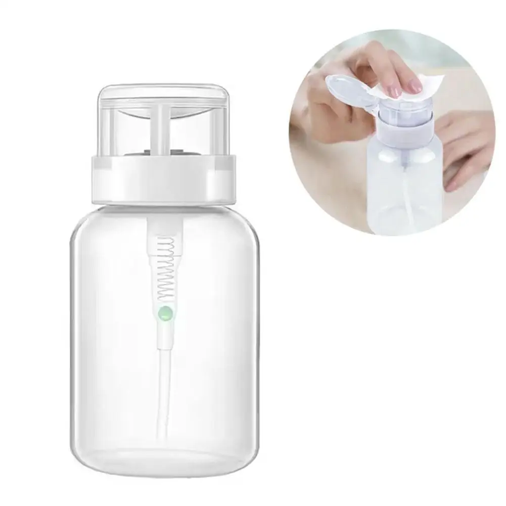 Refillable Empty Press Pump Bottle Nail Art Polish Remover Manicure Makeup Container Bottle Cleaner Tool Liquid S1I1