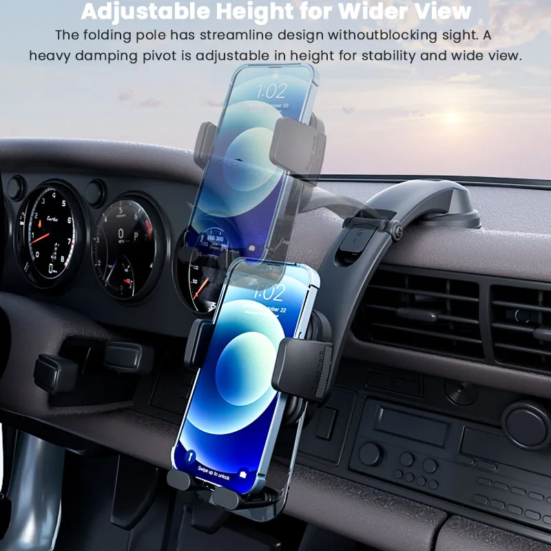 Vyvylabs car mobile phone holder stable clamping bracket (suction cup pull-down type) supports for iPhone14 13 12 Samsung Huawei