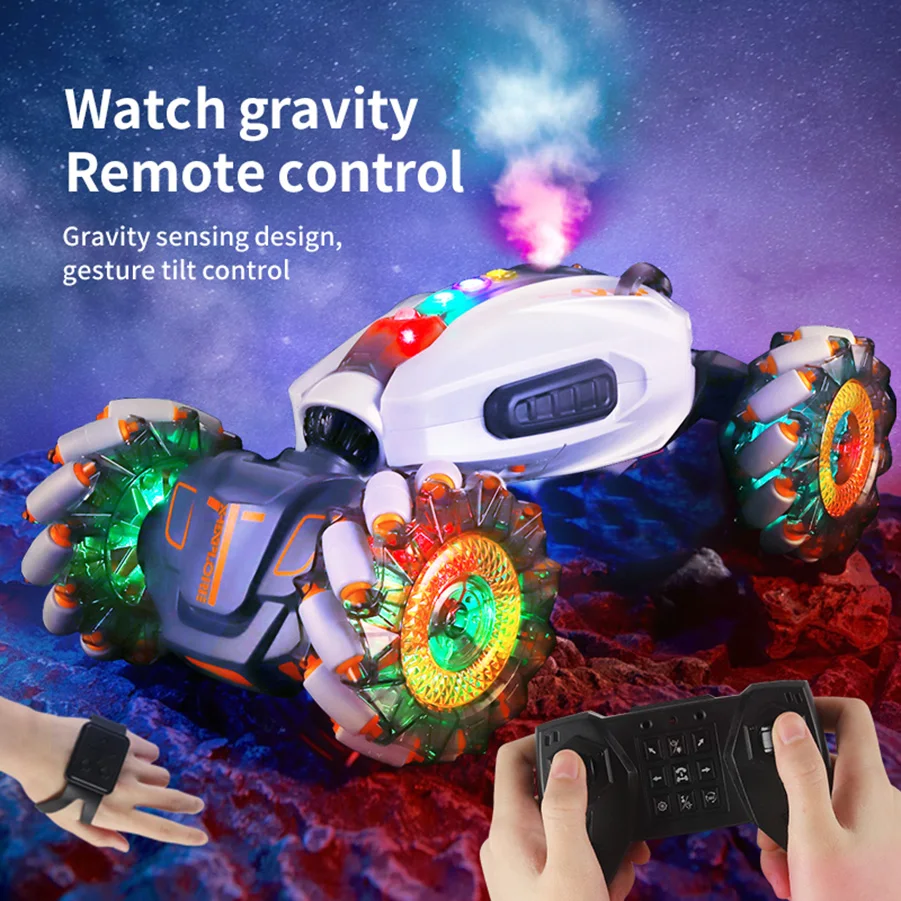 4WD RC Stunt Drift Car Gesture Induction Music Light Remote Control Off-Road Deformation Twist Electric Cars Kids Toys Gifts