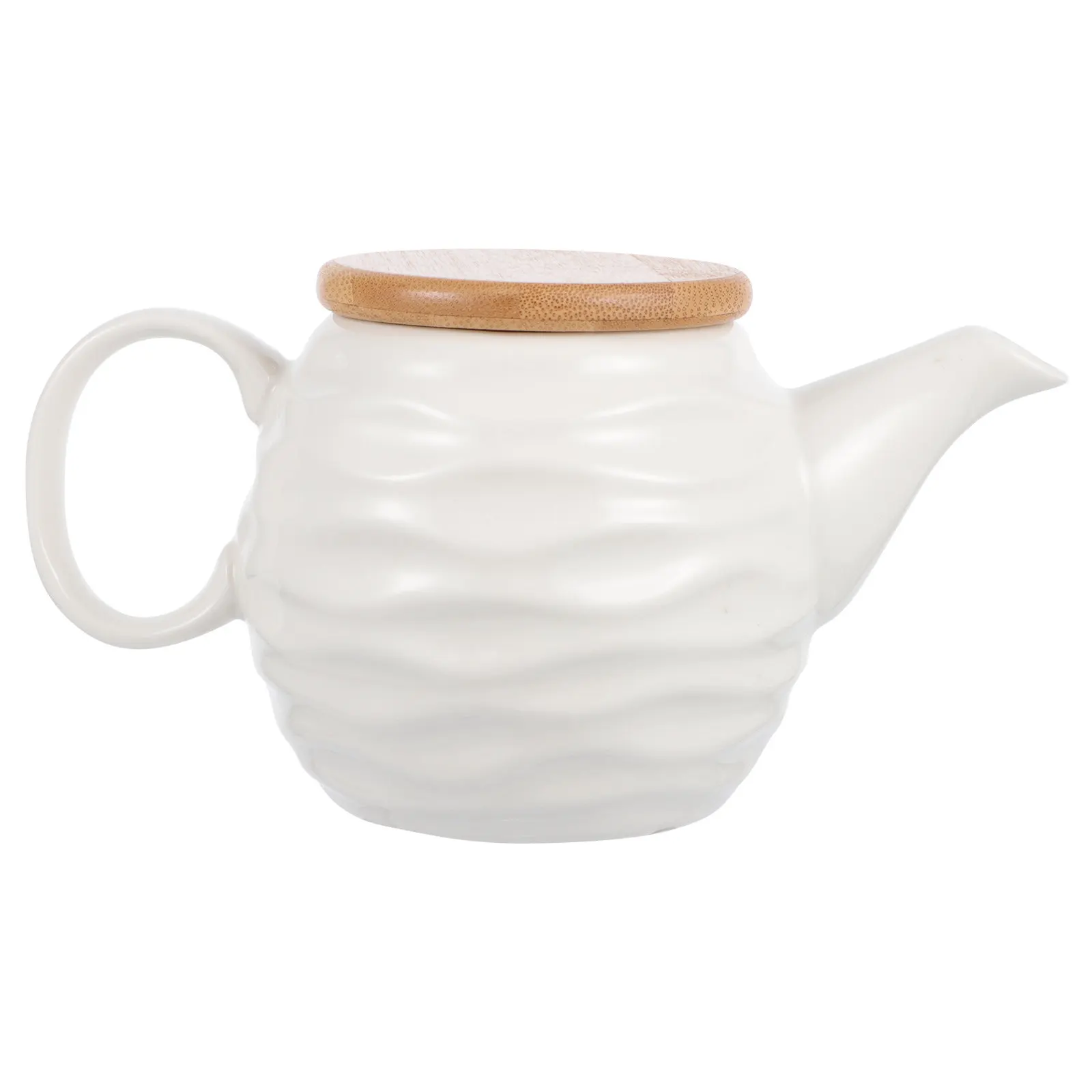 

1Pcs Sauce Jar Ceramic Oil Pot Bamboo Lid Multi-Purpose Kitchen Vinegar Cruet Seasoning Dispenser Storage Container for Home