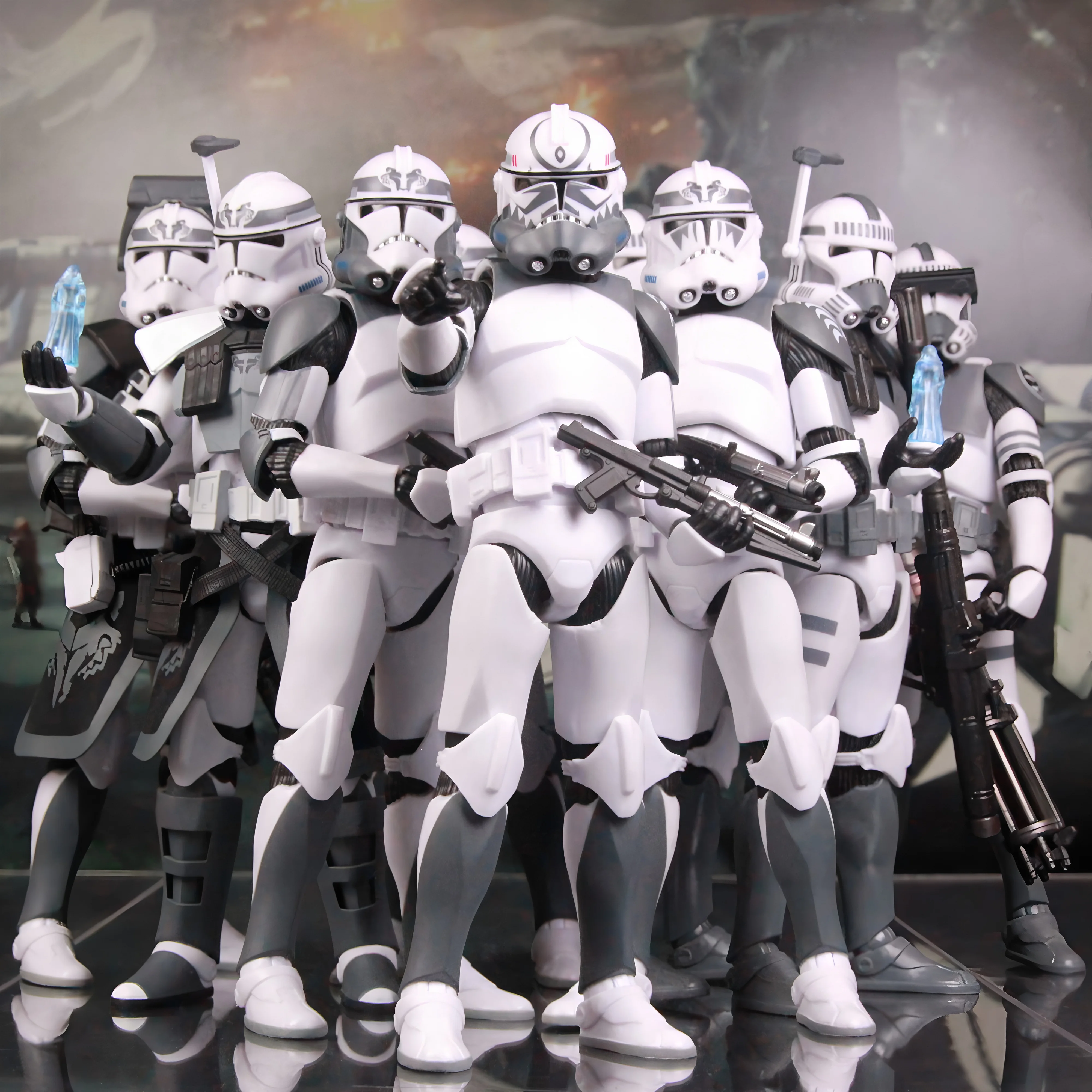 Nuevo cuerpo (JOV3.0) - Star Wars 104th Trooper Wolf Pack Boost Sinker Cometa Kamino ARC Trooper Grey Team 6 "figura de acción juguetes clonados