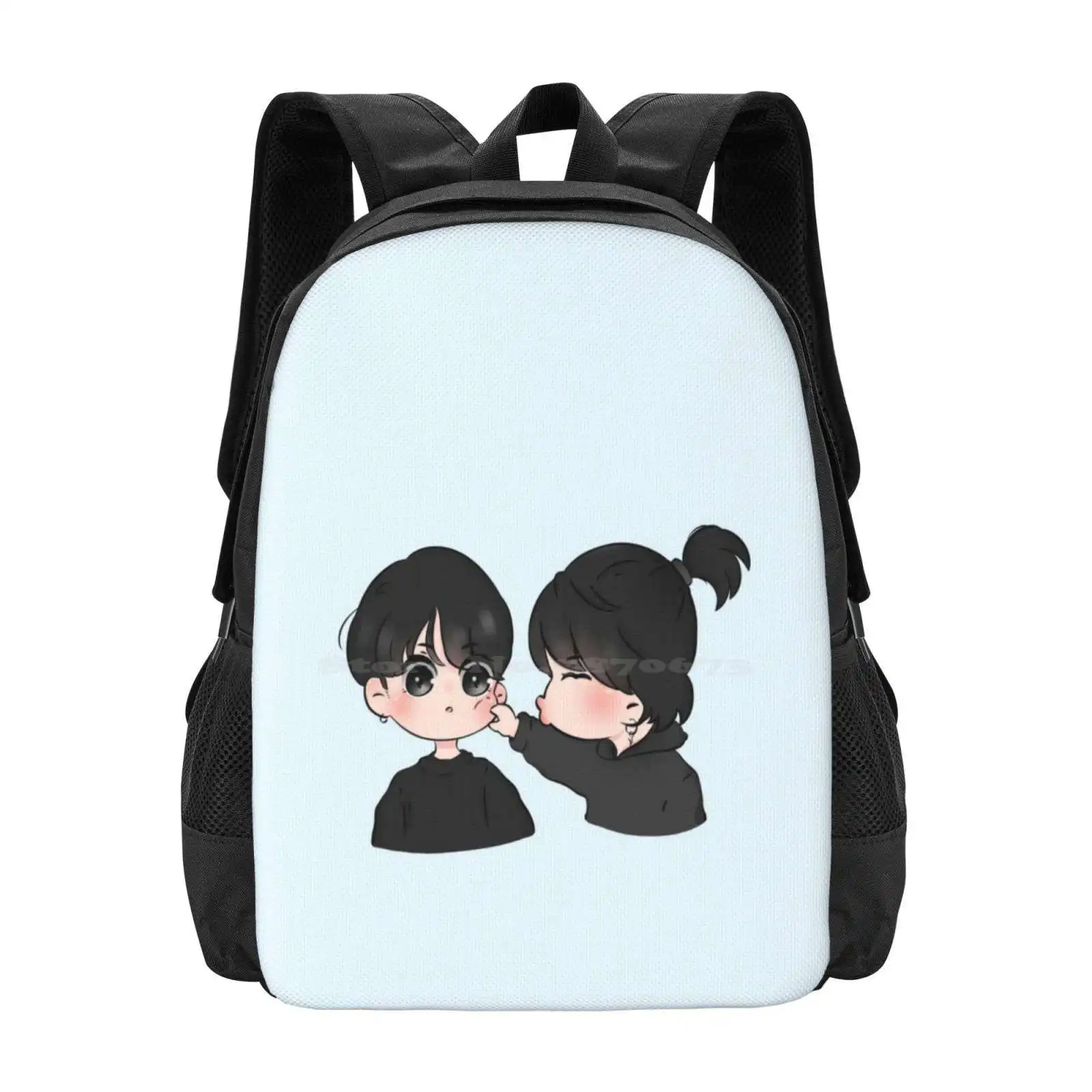 Jikook Hot Sale Backpack Fashion Bags Hoseok Suga Chibi Yoongi Chibi Namjoon Chibi Taekook Chibi Vmin Chibi Hobi Chibi Jin