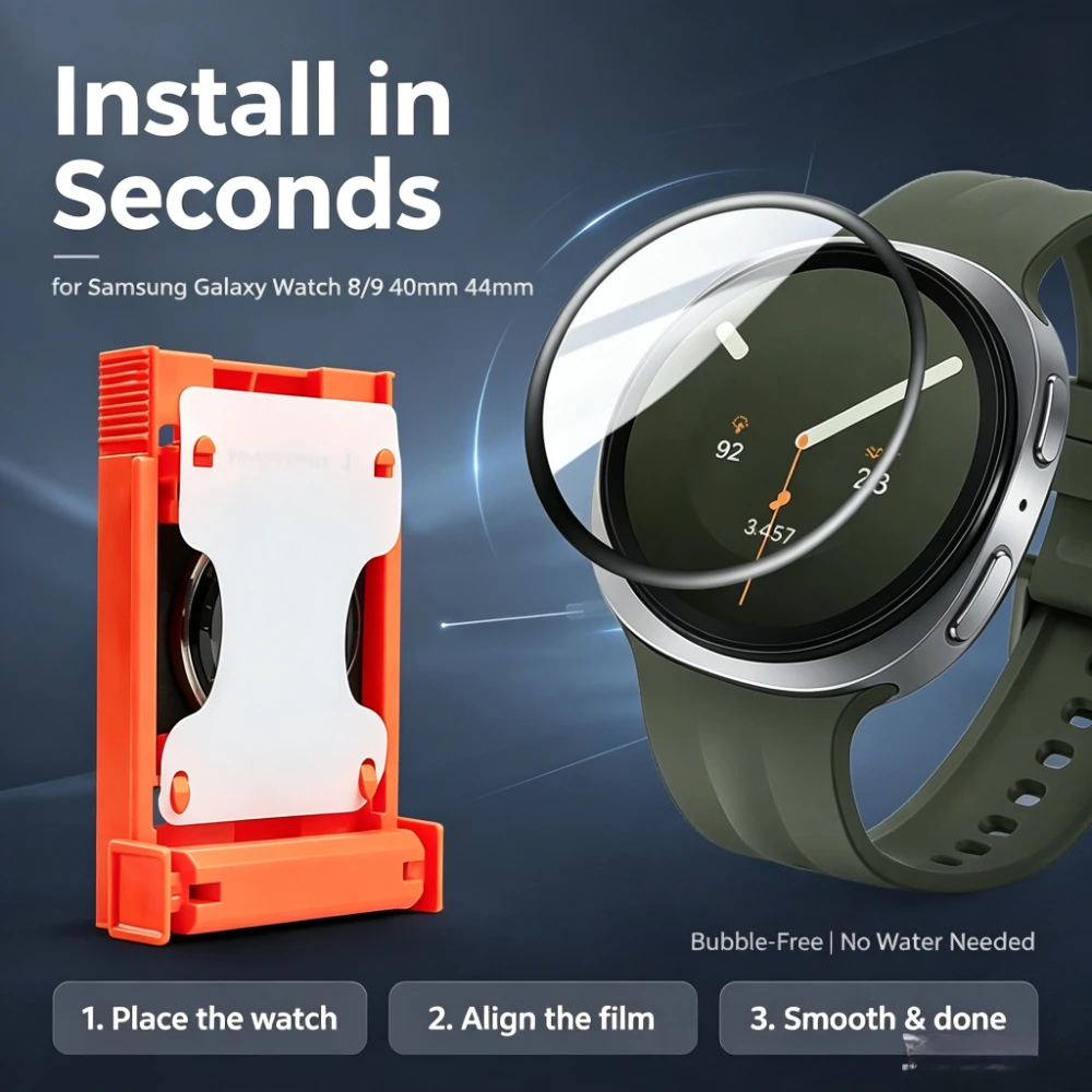 Easy Install Kit Screen Protector+Tool For samsung Watch 8 9 40MM 44MM  Film Accessories For Samsung Galaxy  watch 7/6 40 44mm