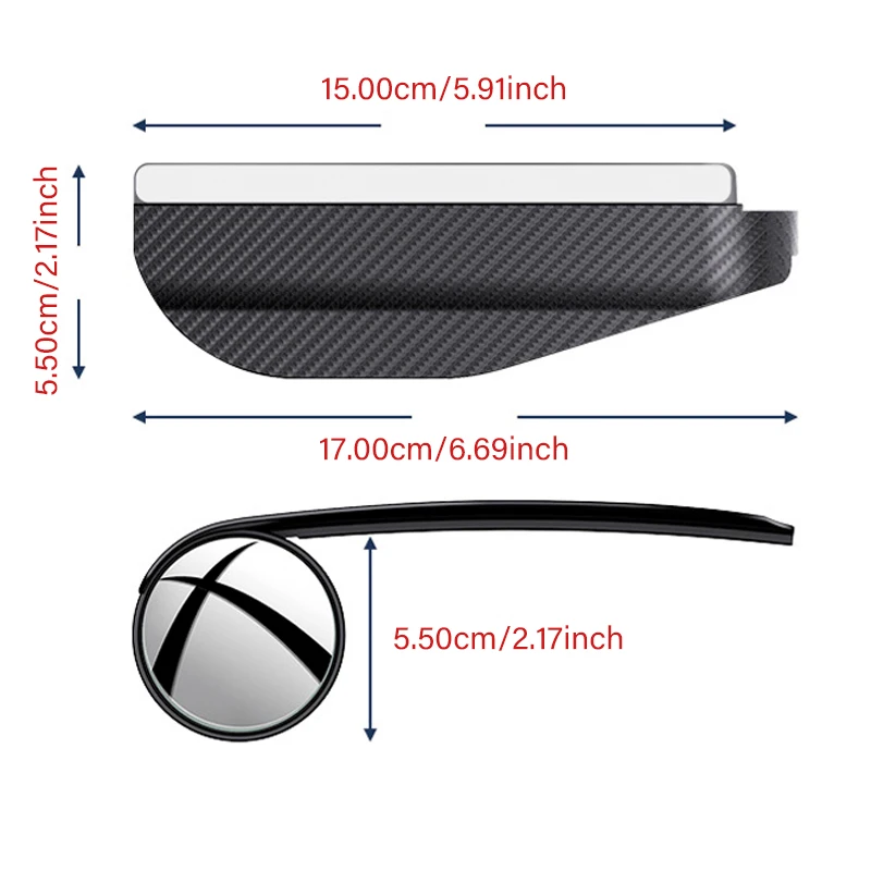 2PCS Car Rearview Mirror Rain Eyebrow Carbon Fiber Sun Visor Shade Cover Protector Clear Vision for Rain Car Mirror Accessories